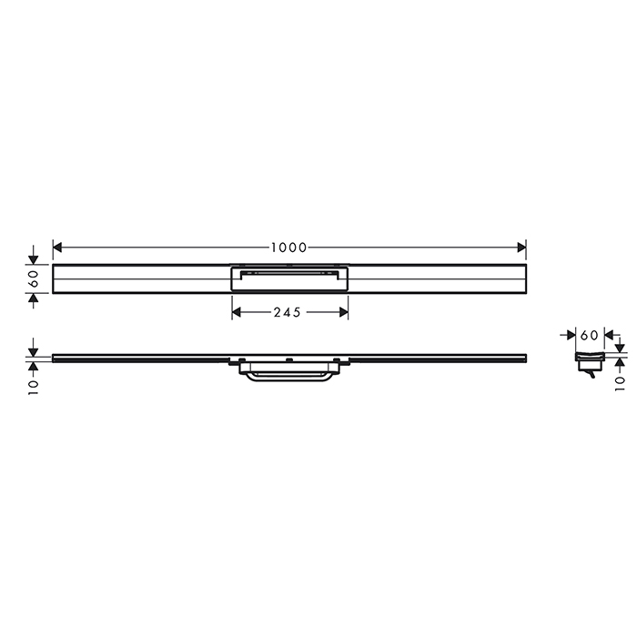 Hansgrohe RDrain Flex Трап для душа 100, для пристенного монтажа, цвет: матовый черный 56046670
