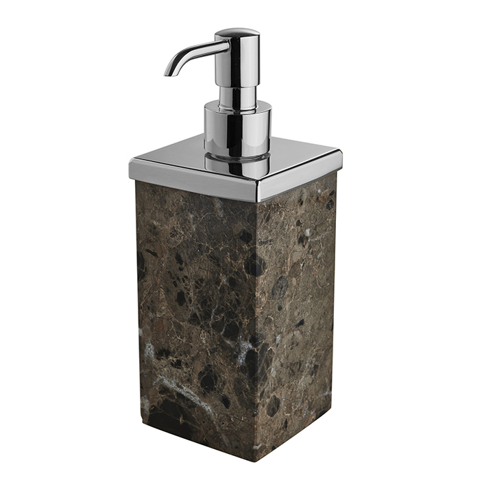 3SC Palace MARMO Дозатор для жидкого мыла,  настольный, цвет: мрамор Emperador dark/хром PA01DAEMSL
