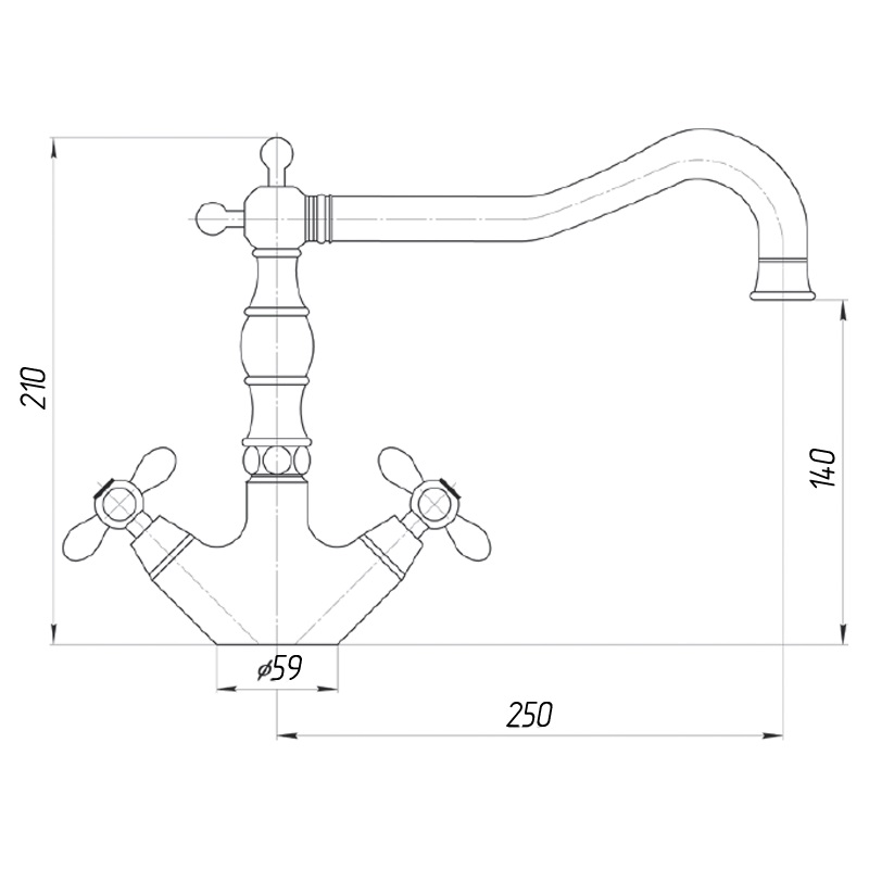 CUCINA PRINCETON PLUS Смеситель д/кухни ML.CUC-8051.DO золото