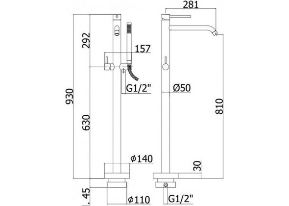 Paffoni LIGHT Смеситель для ванны напольный, белый матовый LIG032BO
