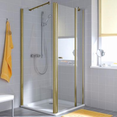 KERMI Atea Душевой угол 120x90х200см., HeliosGold, стекло прозрачное+Kermiclean AT 1GR 12020.PK heliosgold