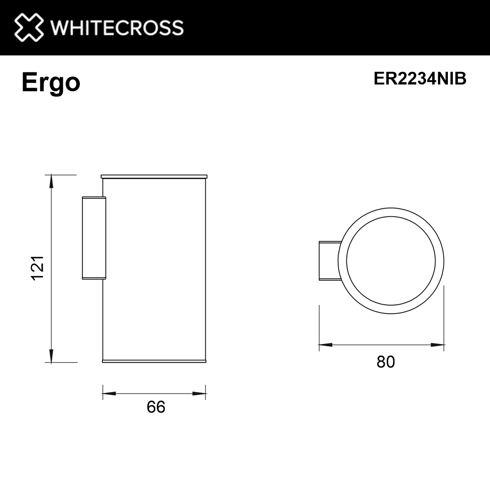 Стакан подвесной WHITECROSS Ergo ER2234NIB (брашированный никель)
