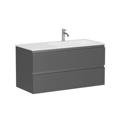 FL100RGS Ceramica Nova Тумба подвесная SANCOS Folk правая 995х445х500, Grey soft