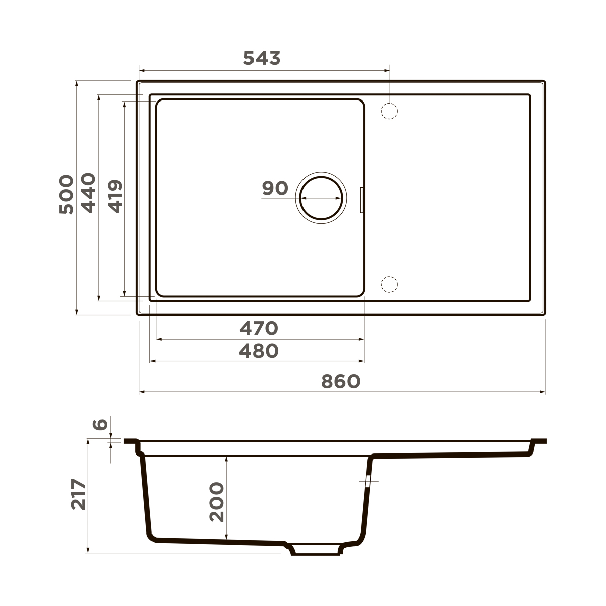 4997130 Omoikiri Sintesi 86-GB Artceramic/графит