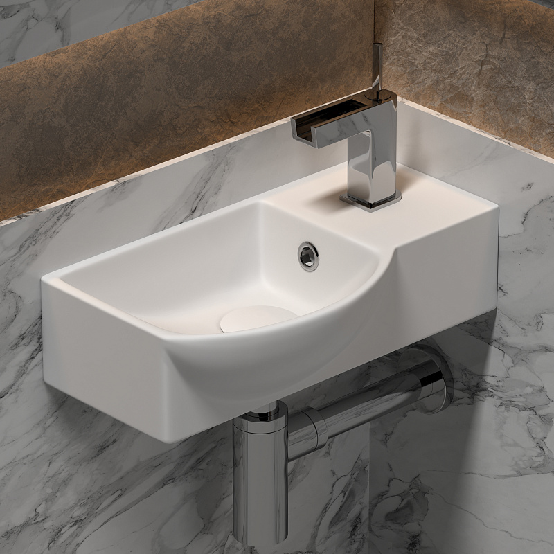Умывальник подвесной прямоугольный  смеситель справа) Element 400*220*120мм Ceramica Nova CN6039L