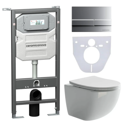 Комплект инсталляция унитаз кнопка Ceramica Nova CN3009_1002M_1000