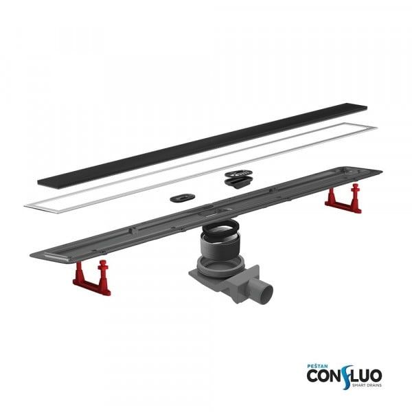 Линейный трап 550 мм PESTAN Confluo Premium Black Glass Line 13000292