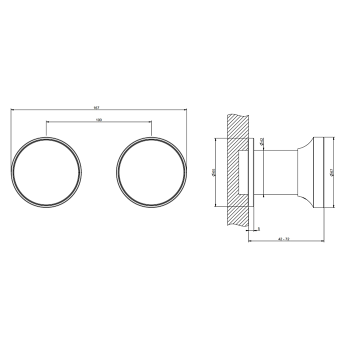 Gessi Origini Смеситель для душа, встраиваемый на 2 позиции,с вставкой., цвет: Black Metal Brushed PVD 66079#707