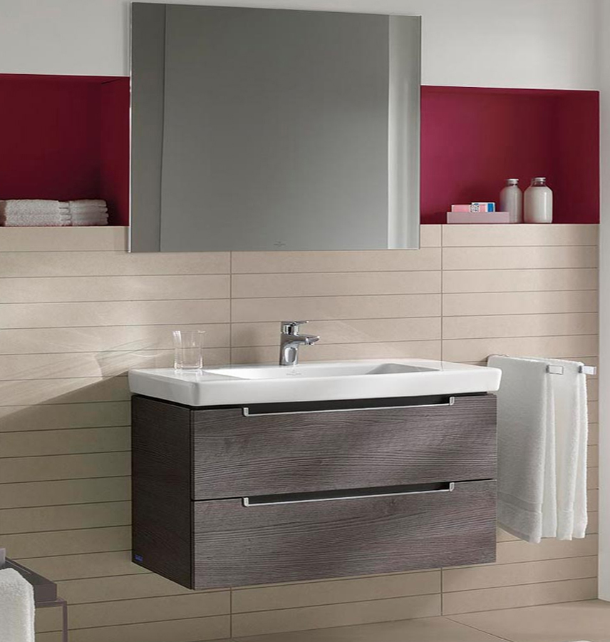Тумба с раковиной Villeroy&Boch Subway 2.0 A697 00FQ + 7175 A001, дуб-графит
