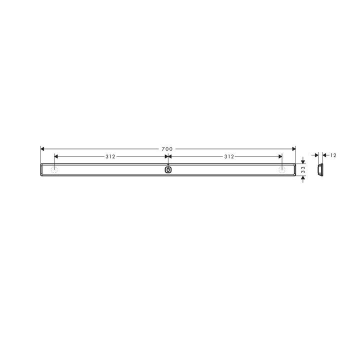 27904670 Hansgrohe WallStoris Штанга 70 см, цвет: матовый черный