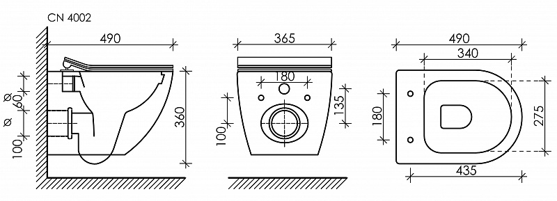 Комплект инсталляция унитаз кнопка Ceramica Nova CN4002_1001M_1000