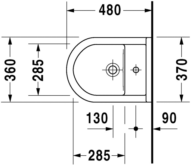Биде подвесное 48 см Duravit Starck 3, 228015
