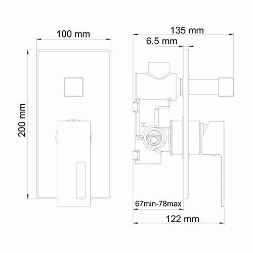 WasserKRAFT Alme 1541 Смеситель для ванны и душа, хром