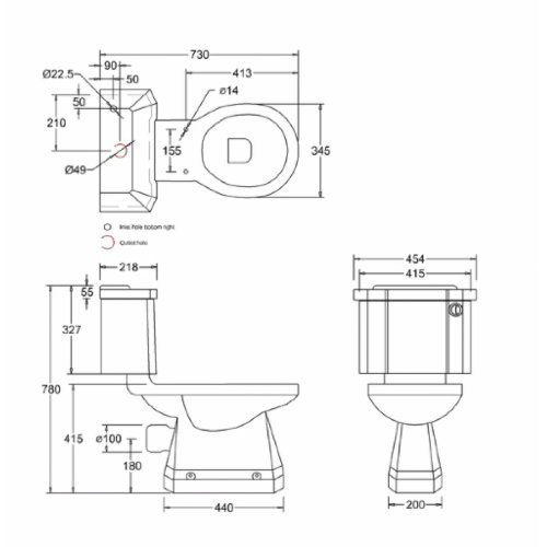Унитаз с бачком Burlington P5+C4