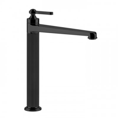 Gessi Venti20 Смеситель для раковины на 1 отверстие, однорычажный, высокий, в комплекте с донным клапаном, цвет: черный 65003#299
