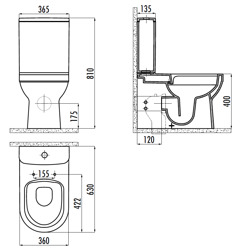 CREAVIT LETOON Унитаз напольный безободковый LT361-11CB00E-0000 LT361-11CB00E-0000