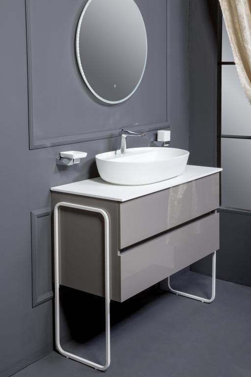 Мебель для ванной комнаты 100 см Vallessi антрацит 837-100-A glossy