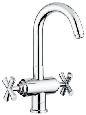 Emmevi Spirit New 31003/CR, двухвентильный смеситель для раковины с поворотным изливом и донным клапаном, цвет хром