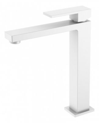 Смеситель для умывальника высокий Boheme QUBIC Matt White 472-MW