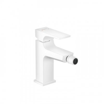 Hansgrohe Metropol Смеситель для биде на 1 отв, с донным клапаном, излив 129мм, цвет: белый матовый 32520700
