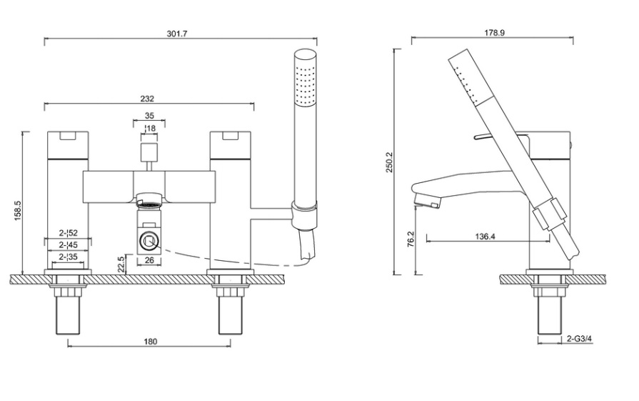 Смеситель на ванну CTA16 Britton