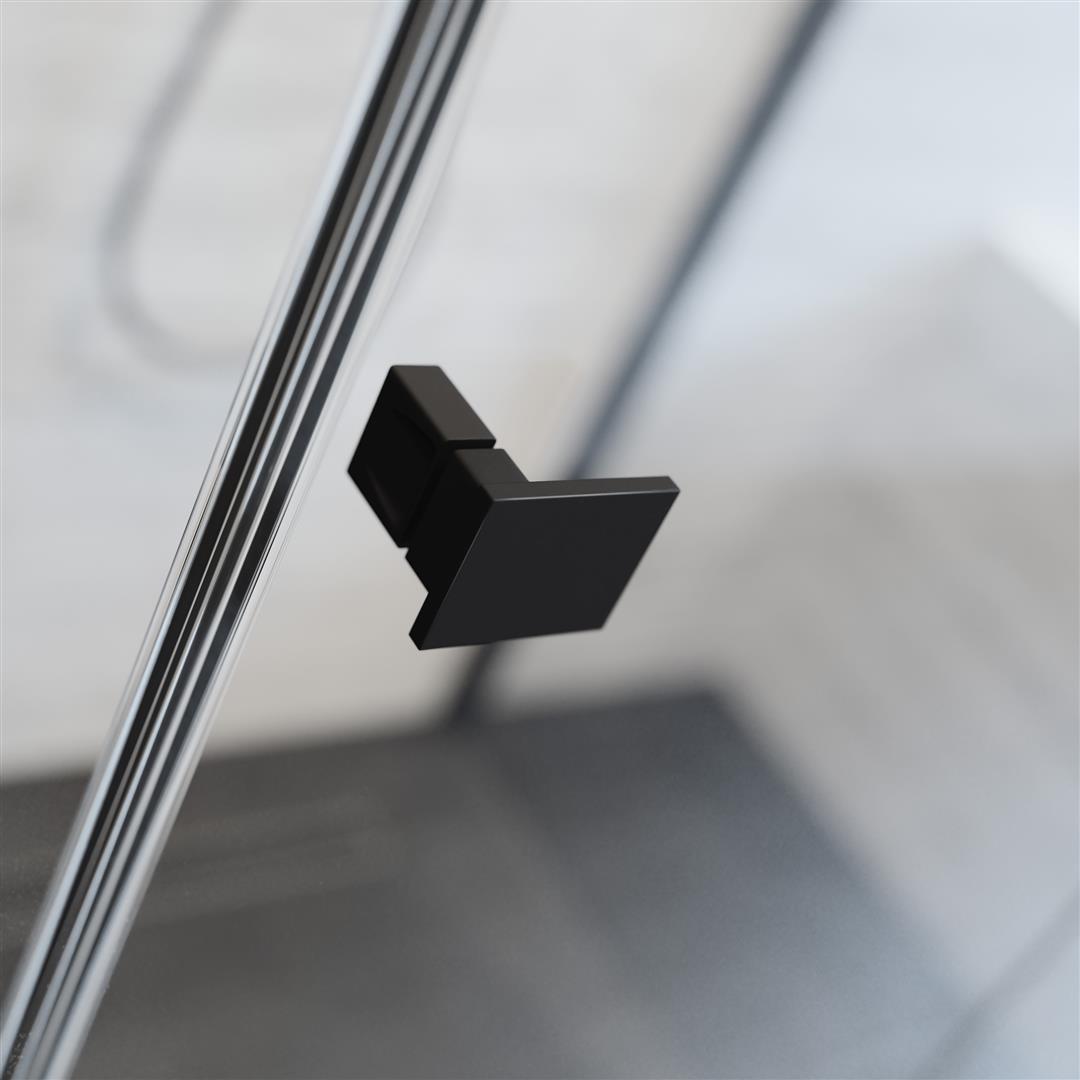 Пятиугольный душевой уголок 100X80 ESSENZA PRO BLACK PTJ