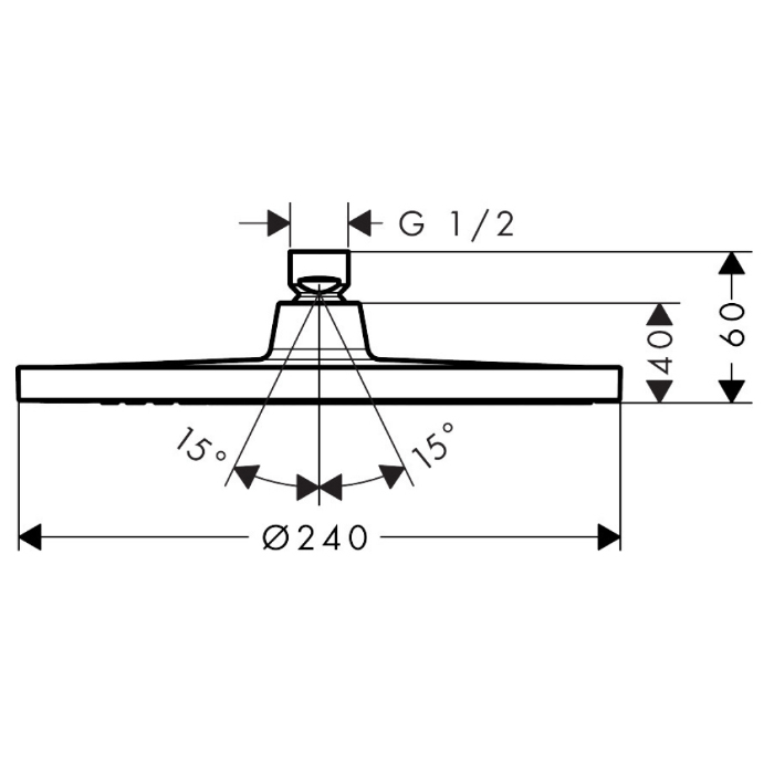 26723670 Hansgrohe Crometta S Верхний душ 24см., потолочный/настенный, 1jet, цвет: черный матовый