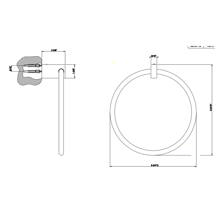 Gessi Rettangolo Полотенцедержатель кольцо 22см., подвесной, цвет: хром 20909#031