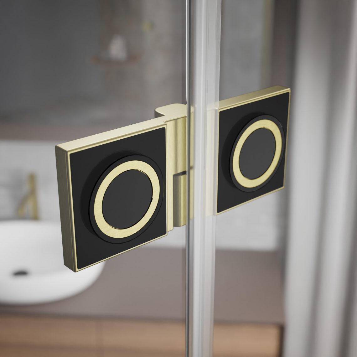 Душевая дверь 90 см. распашная Radaway ESSENZA PRO BRUSHED GOLD DWJ правая