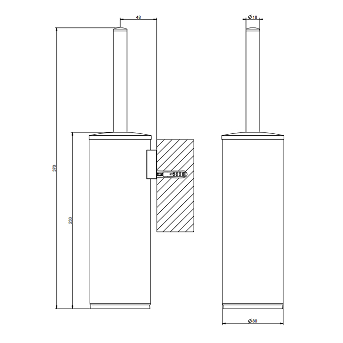 Gessi Rilievo Ершик подвесной, цвет: nero XL 59519#299
